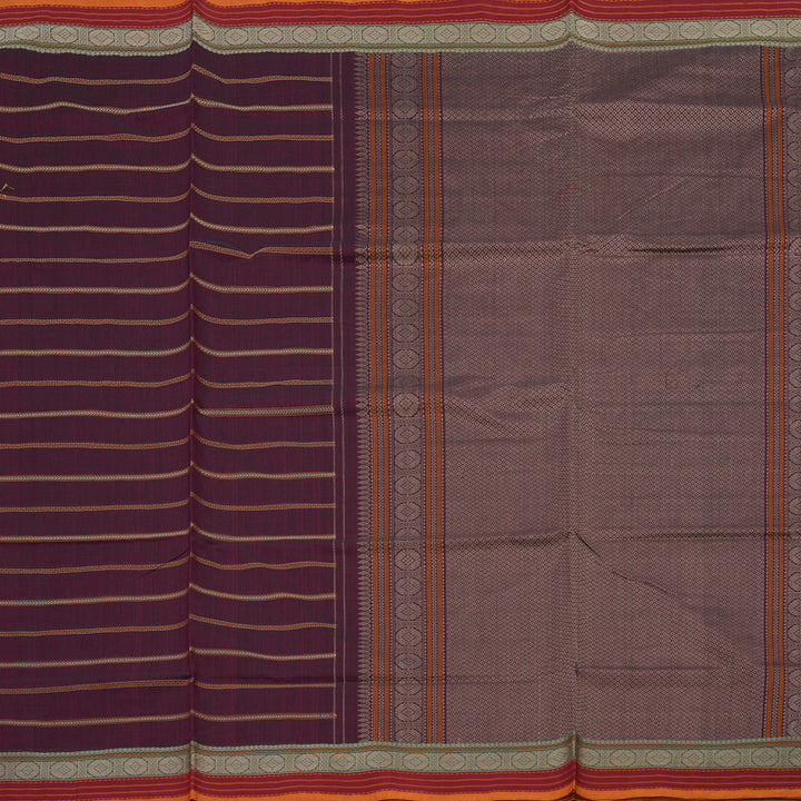 Hayagrivas Handloom Pure Cotton Saree in Refined Wine Maroon KBE164D9-1