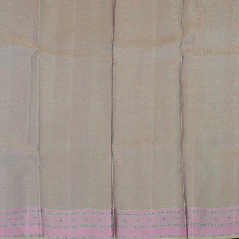 Hayagrivas Handloom Bluish-Grey Kanjivaram Silk Saree with Cream Beige Border KBE1651K1-2