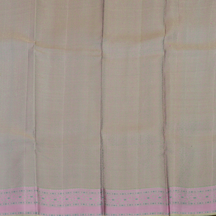 Hayagrivas Handloom Bluish-Grey Kanjivaram Silk Saree with Cream Beige Border KBE1651K1-2
