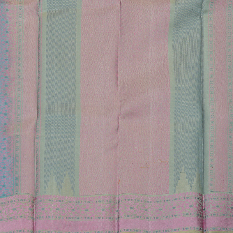 Hayagrivas Handloom Bluish-Grey Kanjivaram Silk Saree with Cream Beige Border KBE1651K1-2