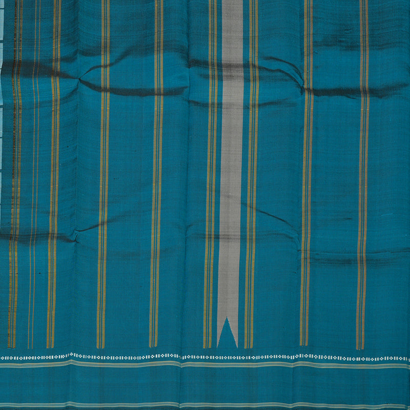 Hayagrivas Handloom Cream Kanjivaram Silk Saree with Rama Blue border KBE1651K5-1