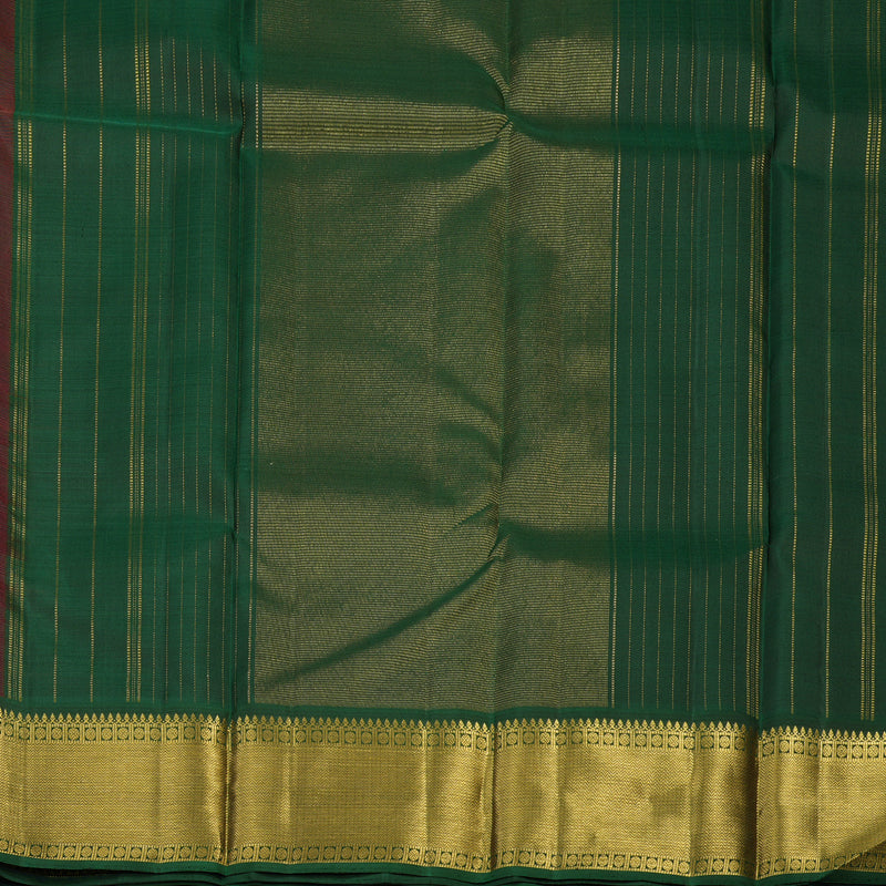 Hayagrivas Handloom Red Kanjivaram Silk Saree with Karum Pachai Border KBE1653K2-1