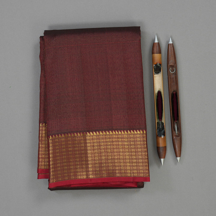 Hayagrivas Handloom Deep Wine Kanjivaram Silk Saree KBE1656K2-1