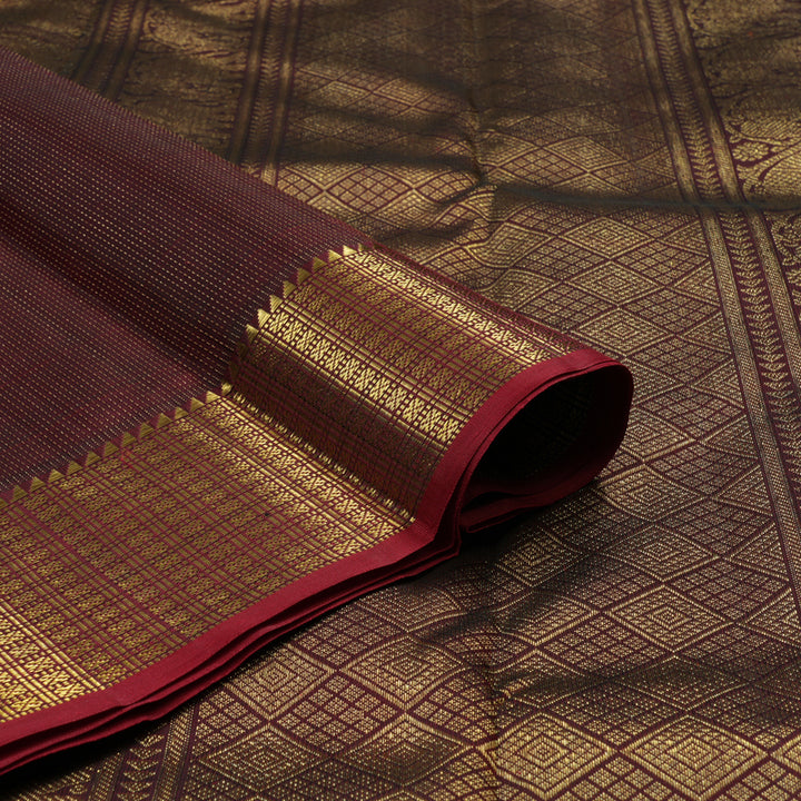 Hayagrivas Handloom Deep Wine Kanjivaram Silk Saree KBE1656K2-1