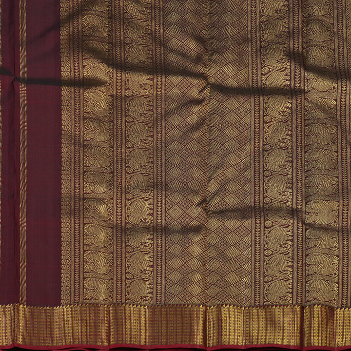 Hayagrivas Handloom Deep Wine Kanjivaram Silk Saree KBE1656K2-1