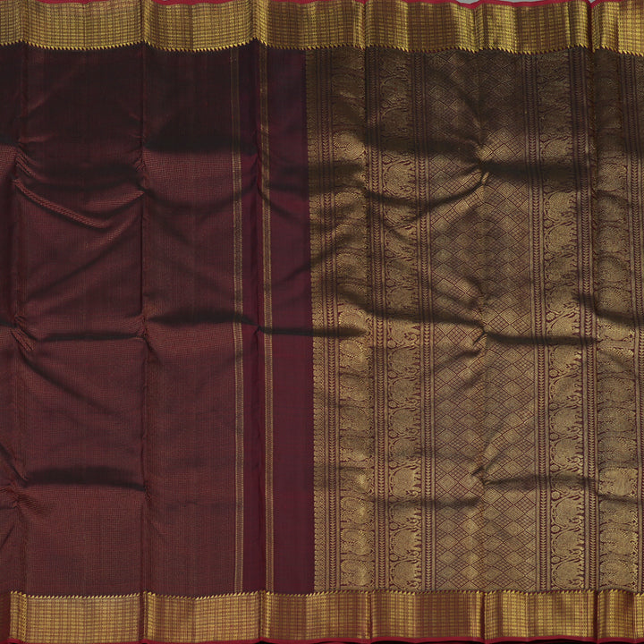 Hayagrivas Handloom Deep Wine Kanjivaram Silk Saree KBE1656K2-1