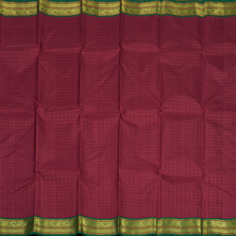 Hayagrivas Handloom Maroon Kanjivaram Silk Saree with Bottle Green border KBE1660K2-1
