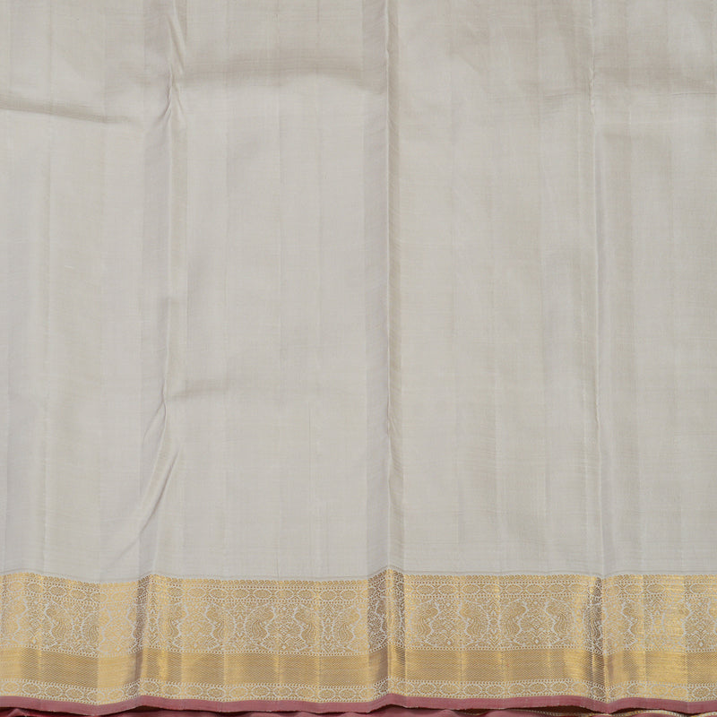 Hayagrivas Handloom Violet Kanjivaram Silk Saree with Half White border KBE1667K1-1