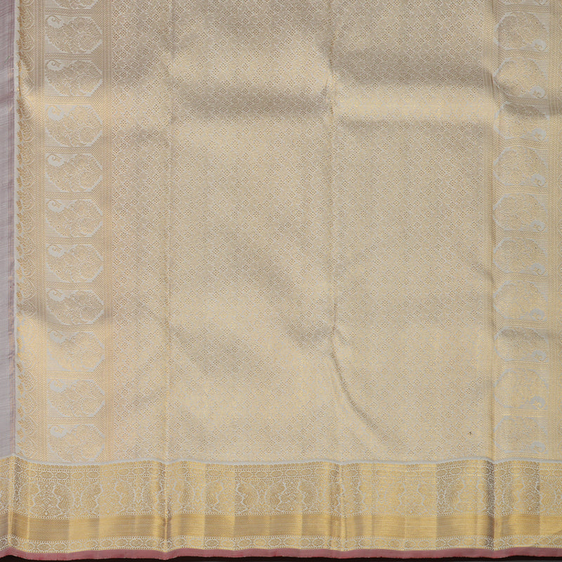 Hayagrivas Handloom Violet Kanjivaram Silk Saree with Half White border KBE1667K1-1