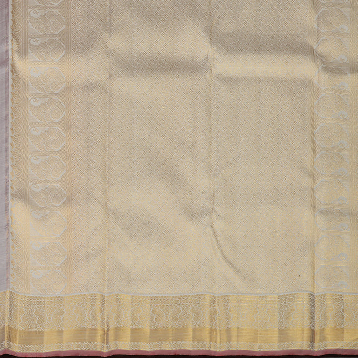 Hayagrivas Handloom Violet Kanjivaram Silk Saree with Half White border KBE1667K1-1