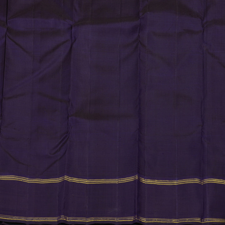 Hayagrivas Handloom Multicolour Checks Kanjivaram Silk Saree with Navy Blue Border KBE1669K2-3