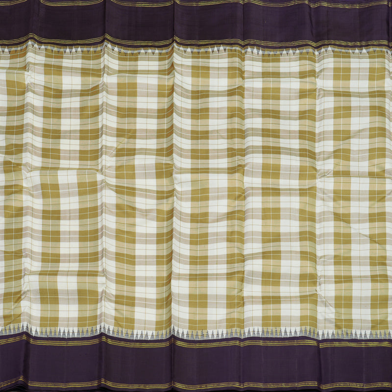 Hayagrivas Handloom Multicolour Checks Kanjivaram Silk Saree with Navy Blue Border KBE1669K2-3