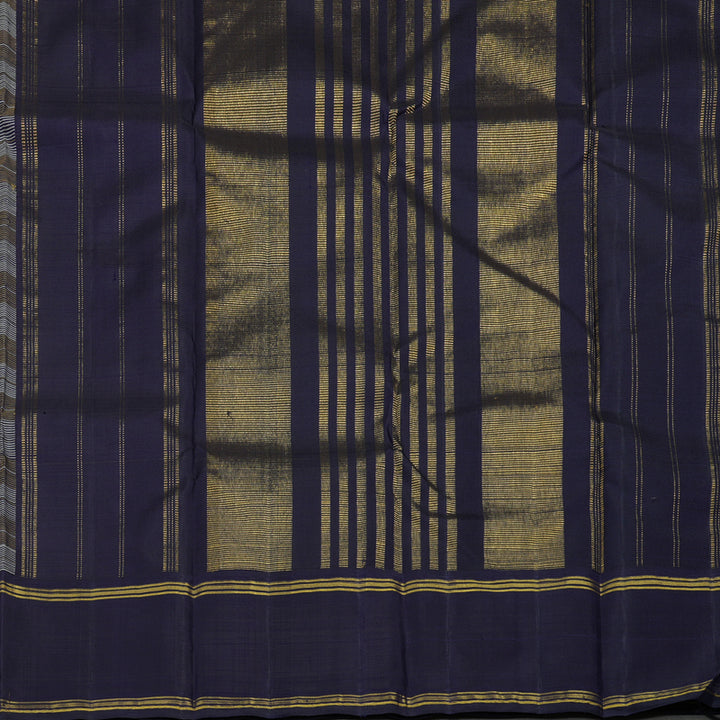 Hayagrivas Handloom Multicolour Checks Kanjivaram Silk Saree with Navy Blue Border KBE1669K2-3