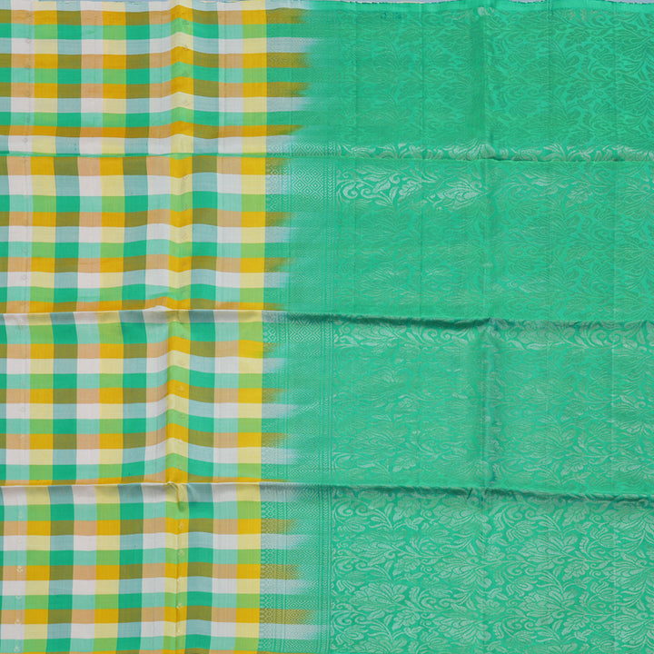 Hayagrivas Multicolour Checks Handloom Soft Silk Saree KBE166D2-3