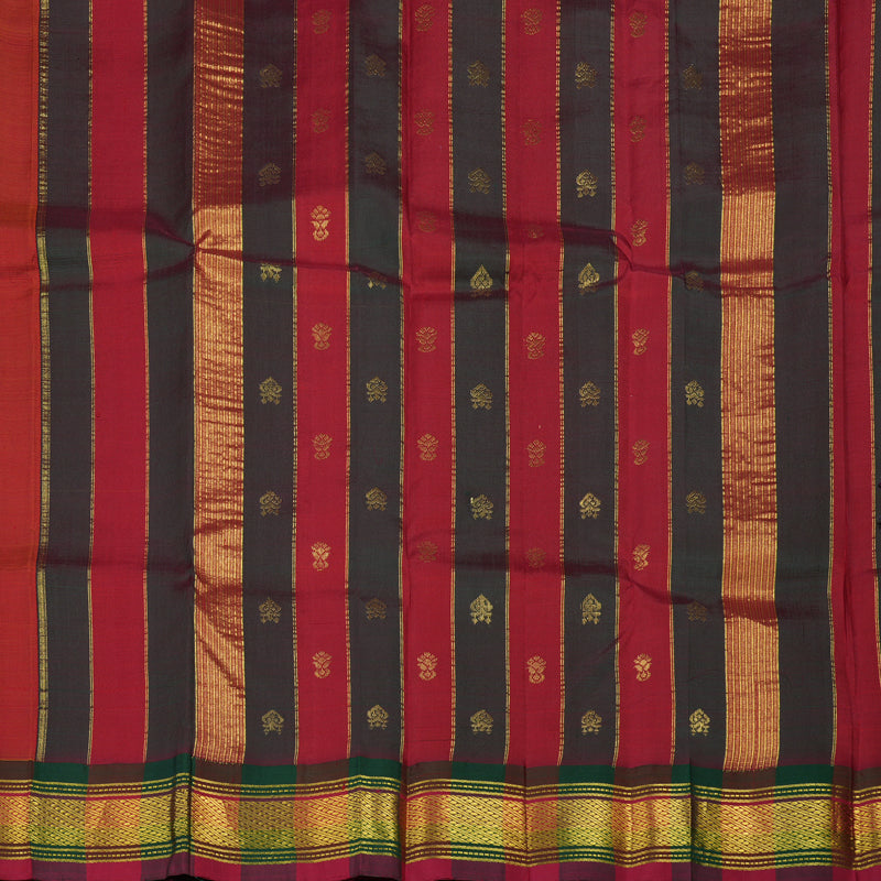 Hayagrivas Turmeric Yellow Pure One-sided Border Kanjivaram Silk saree KBE1671K1-5