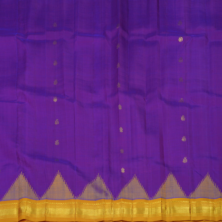 Hayagrivas Purple Pure One-sided Border Kanjivaram Silk saree KBE1671K2-11