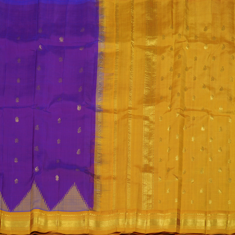 Hayagrivas Purple Pure One-sided Border Kanjivaram Silk saree KBE1671K2-11