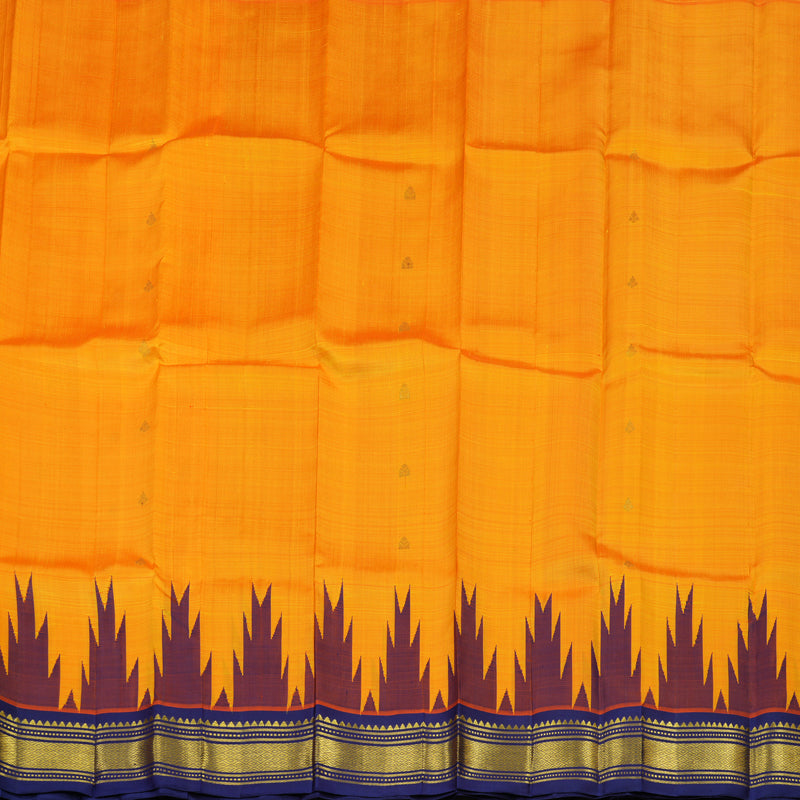 Hayagrivas Mango Orange Pure One-sided Border Kanjivaram Silk saree KBE1671K2-21