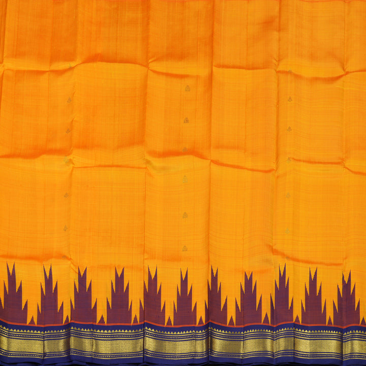 Hayagrivas Mango Orange Pure One-sided Border Kanjivaram Silk saree KBE1671K2-21