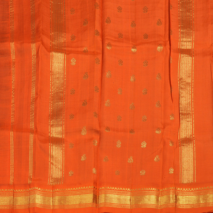 Hayagrivas Anantha Blue Pure One-sided border Kanjivaram Silk Saree KBE1671K2-5