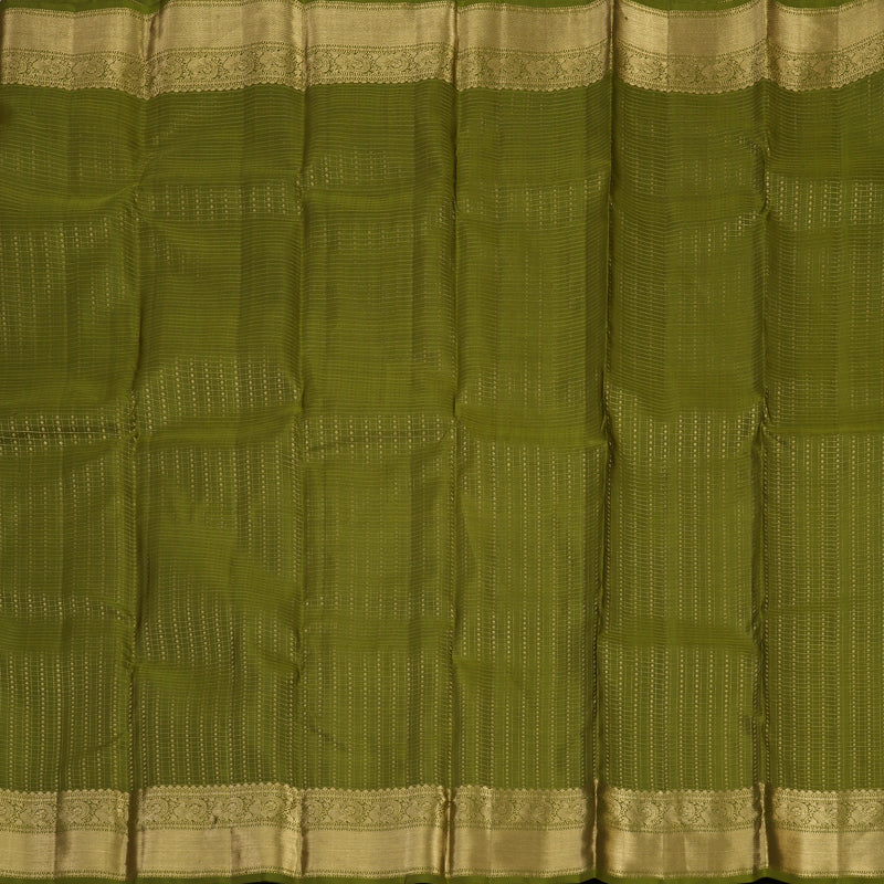 Hayagrivas Handloom Olive Green Kanjivaram Silk Saree KBE1674K3-1