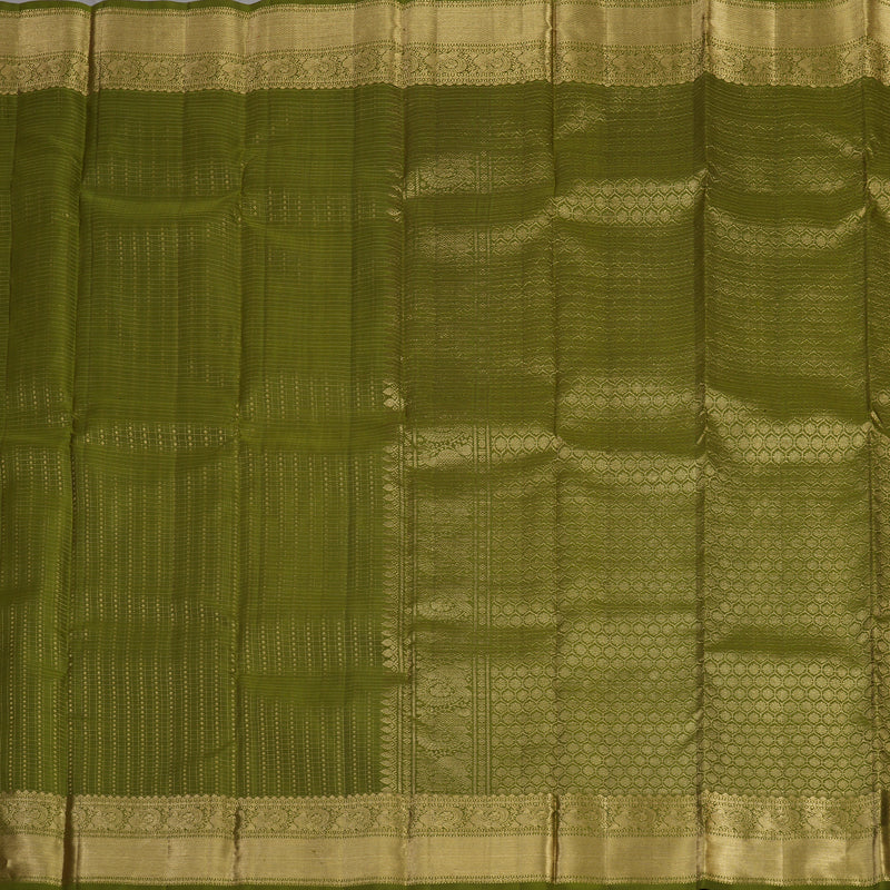 Hayagrivas Handloom Olive Green Kanjivaram Silk Saree KBE1674K3-1