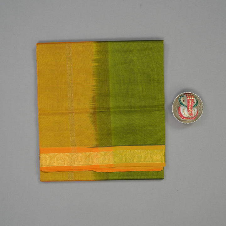 Hayagrivas Olive Green Pure Silk Cotton Saree KBE1677K1-6