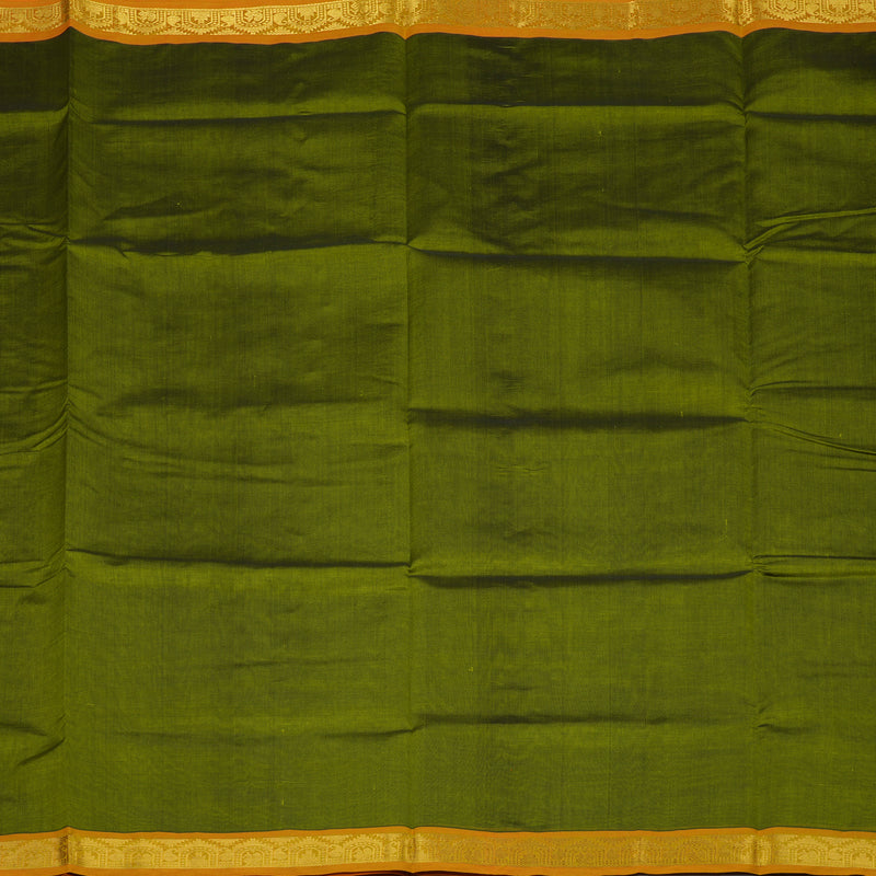 Hayagrivas Olive Green Pure Silk Cotton Saree KBE1677K1-6