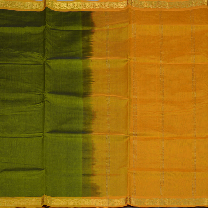 Hayagrivas Olive Green Pure Silk Cotton Saree KBE1677K1-6