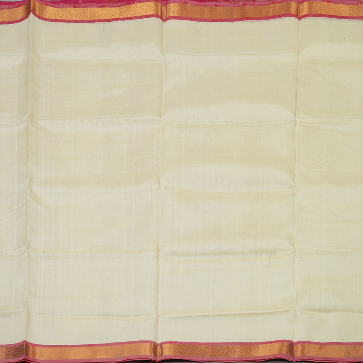 Hayagrivas Half-White Pure Silk Cotton Saree KBE1677K1-8