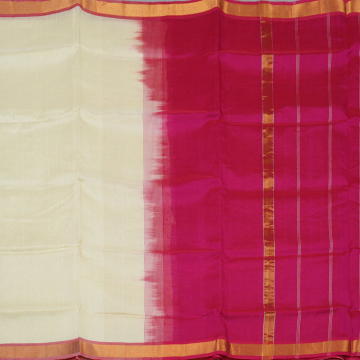 Hayagrivas Half-White Pure Silk Cotton Saree KBE1677K1-8