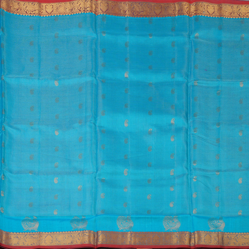 Hayagrivas Sky Blue Pure Silk Cotton Saree KBE1677K10-1