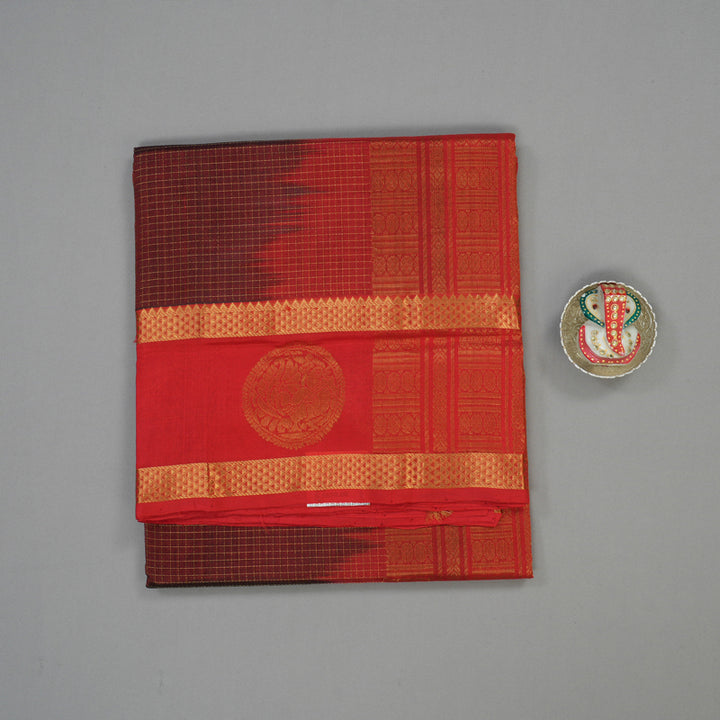 Hayagrivas Pure Silk Cotton Saree in Araku Maroon with Red border KBE1677K11-8