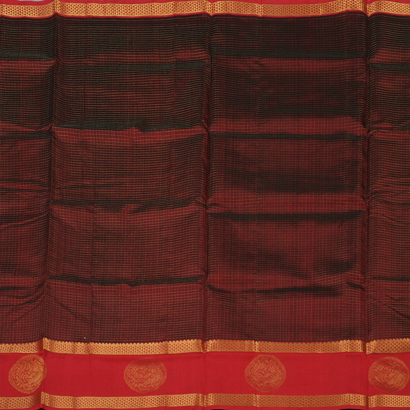 Hayagrivas Pure Silk Cotton Saree in Araku Maroon with Red border KBE1677K11-8