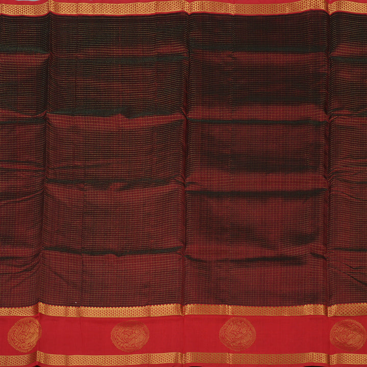 Hayagrivas Pure Silk Cotton Saree in Araku Maroon with Red border KBE1677K11-8
