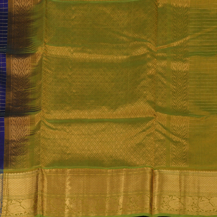 Hayagrivas Purplish-Blue Pure Silk Cotton Saree KBE1677K12-13