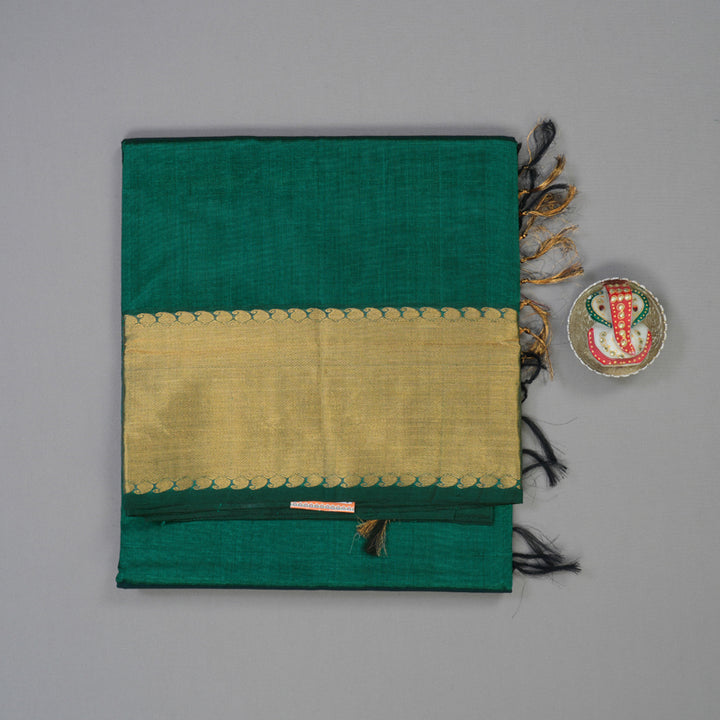 Hayagrivas Peacock Green Pure Silk Cotton Saree KBE1677K13-4