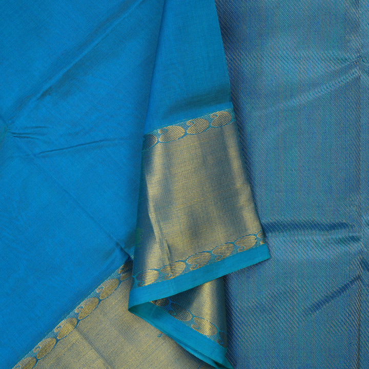 Hayagrivas Sky Blue Pure Silk Cotton Saree KBE1677K13-5