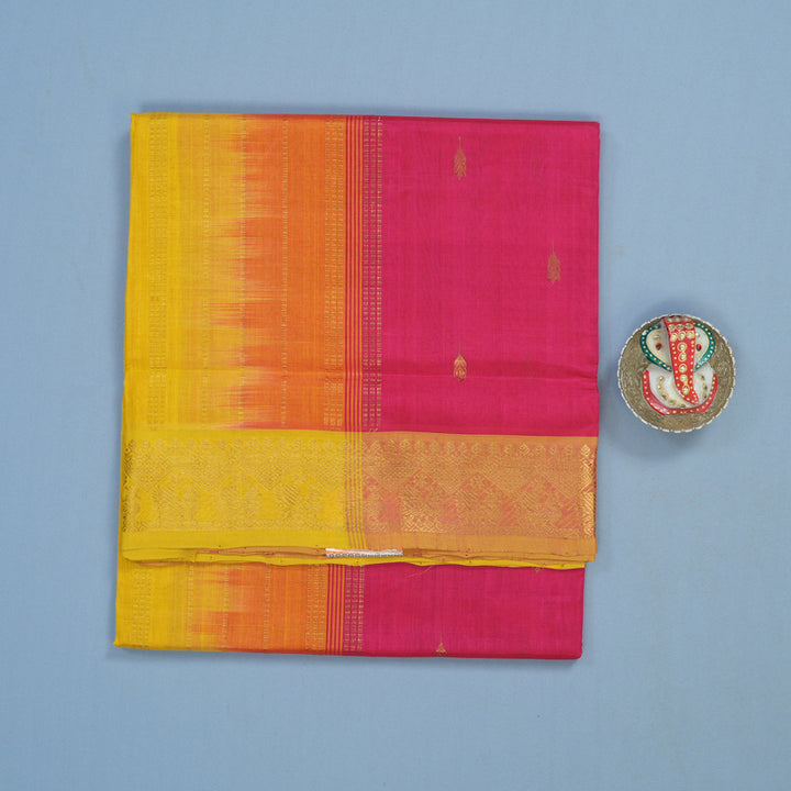 Hayagrivas Pink Pure Silk Cotton Saree KBE1677K3-4