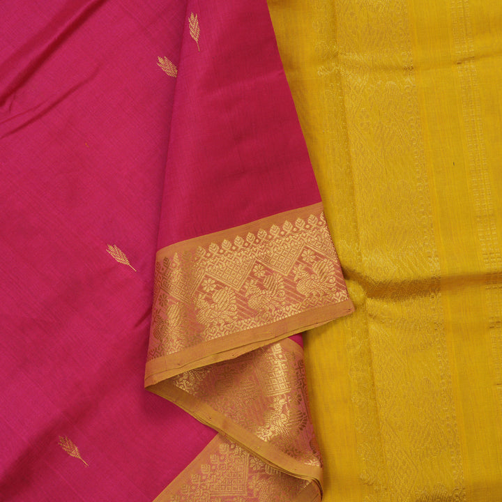 Hayagrivas Pink Pure Silk Cotton Saree KBE1677K3-4