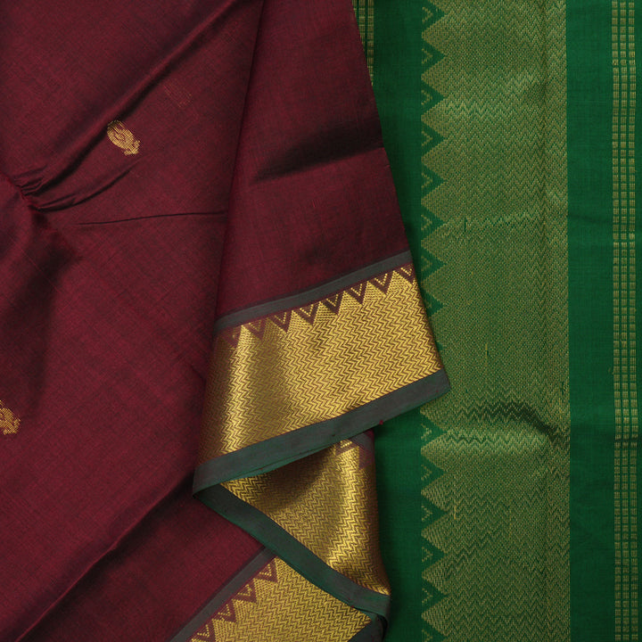 Hayagrivas Wine Pure Silk Cotton Saree KBE1677K3-8