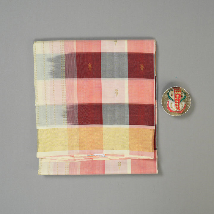 Hayagrivas Multicolour Checks Pure Silk Cotton Saree KBE1677K4-13