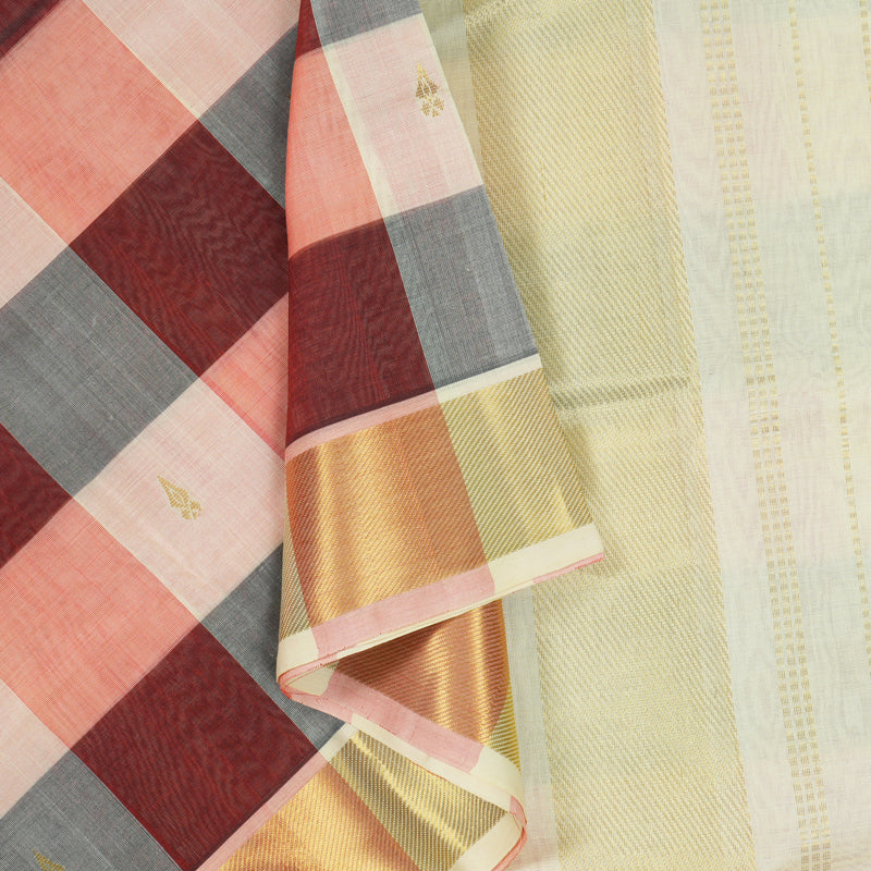 Hayagrivas Multicolour Checks Pure Silk Cotton Saree KBE1677K4-13