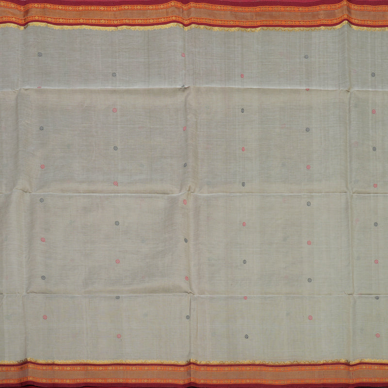 Hayagrivas Royal Grey Pure Silk Cotton Saree with Maroon Border KBE1678K1-13