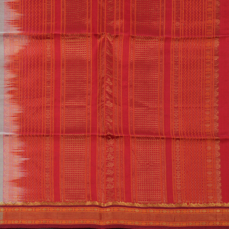 Hayagrivas Royal Grey Pure Silk Cotton Saree with Maroon Border KBE1678K1-13