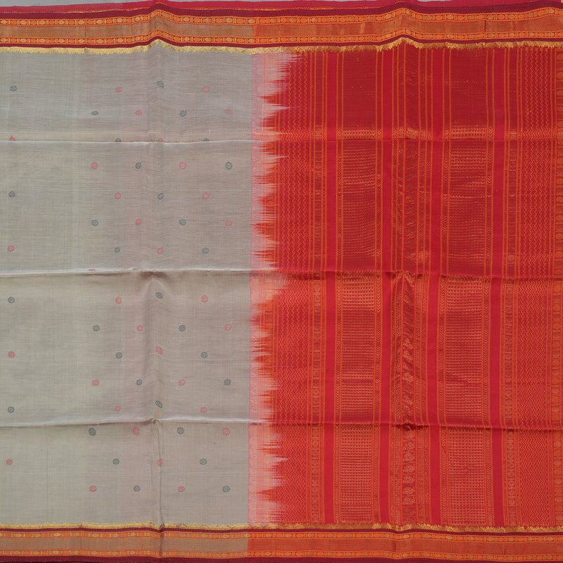 Hayagrivas Royal Grey Pure Silk Cotton Saree with Maroon Border KBE1678K1-13