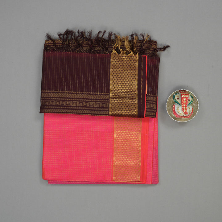 Hayagrivas Bright Pink Pure Silk Cotton Saree KBE1678K1-2