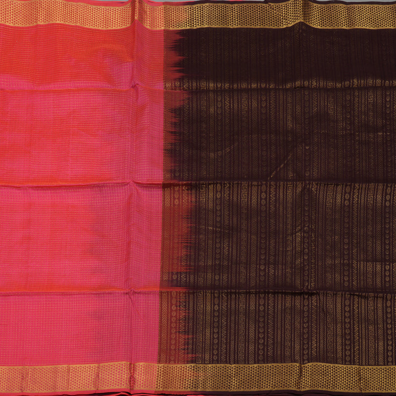 Hayagrivas Bright Pink Pure Silk Cotton Saree KBE1678K1-2