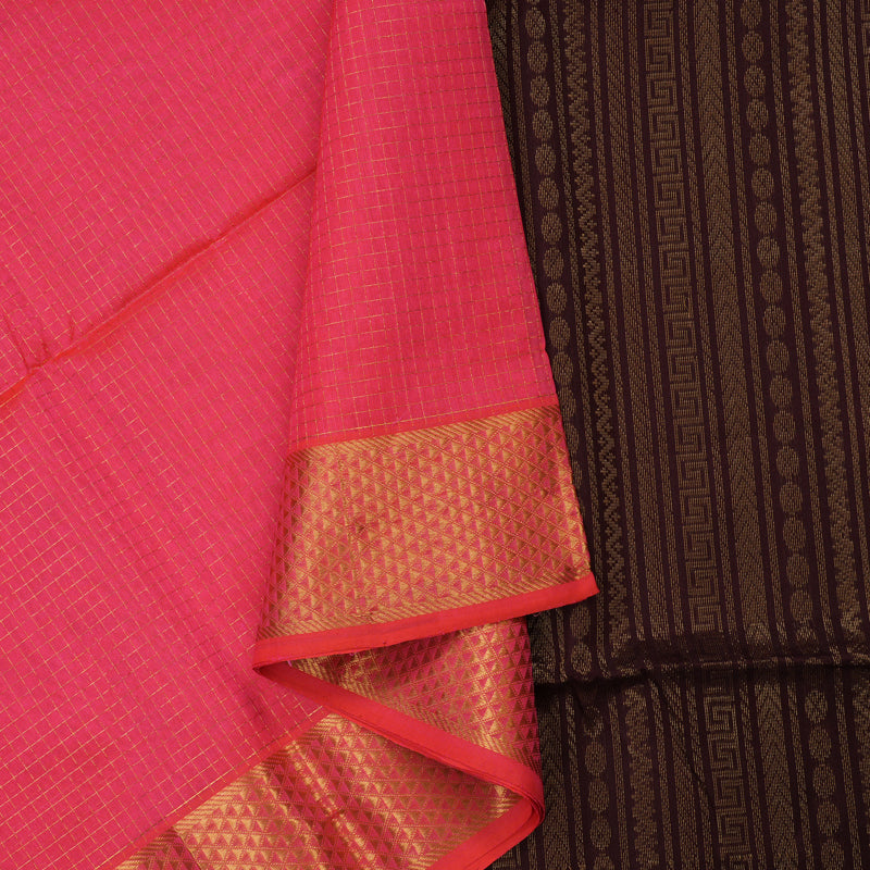 Hayagrivas Bright Pink Pure Silk Cotton Saree KBE1678K1-2