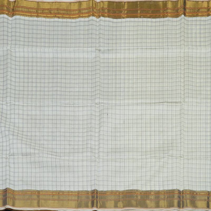 Hayagrivas Half White Pure Silk Cotton Saree KBE1678K1-26